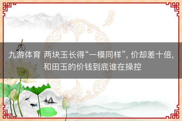 九游体育 两块玉长得“一模同样”， 价却差十倍， 和田玉的价钱到底谁在操控