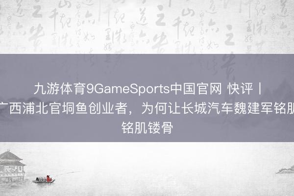九游体育9GameSports中国官网 快评丨这位广西浦北官垌鱼创业者,为何让长城汽车魏建军铭肌镂骨